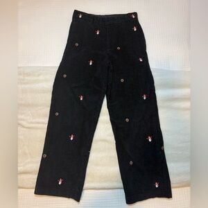 Boys Brooks Brothers Navy Christmas Embroidered Corduroys Snowmen and Wreath 8
